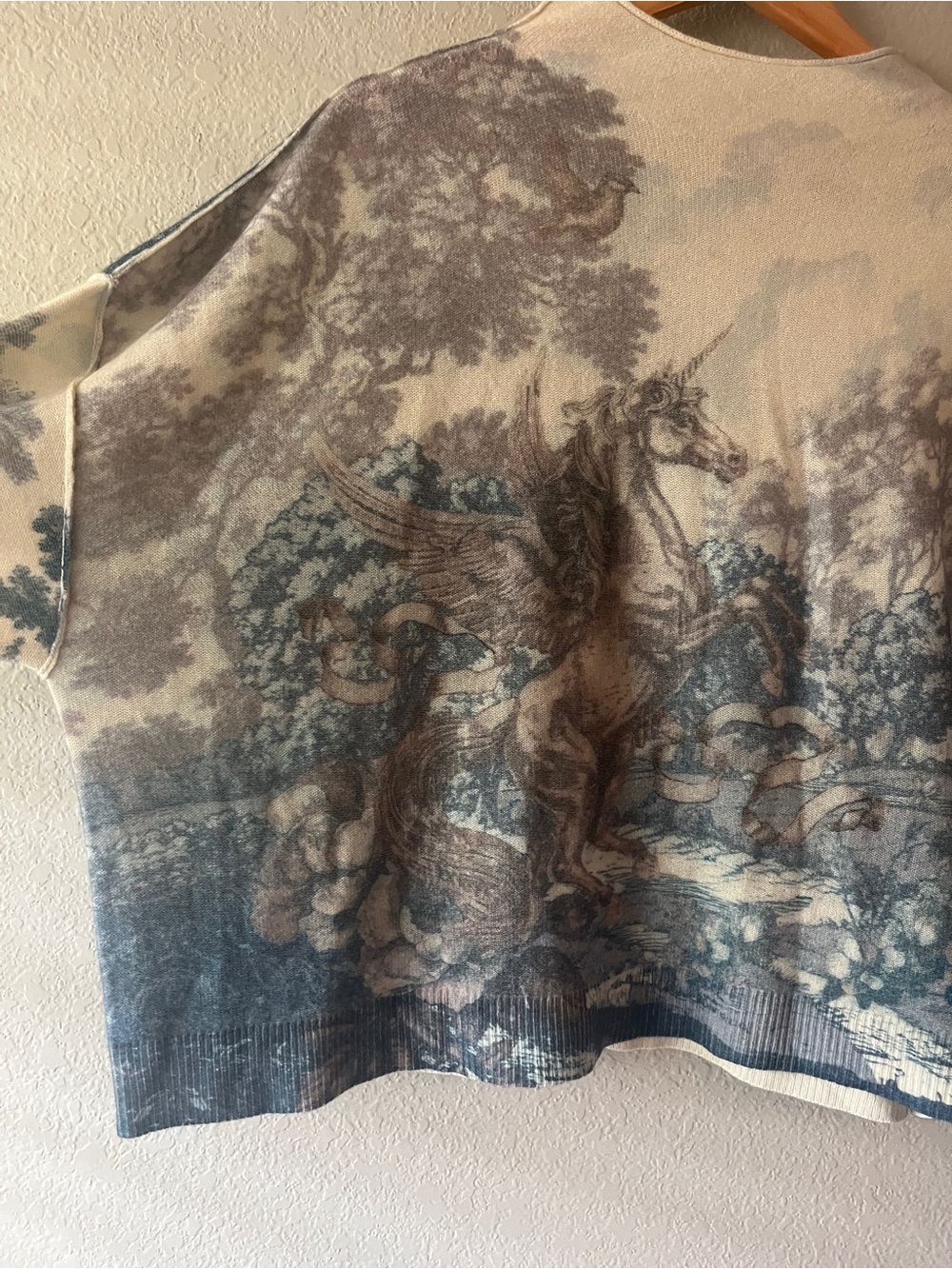 Pilcro The Alani Cashmere Mock Neck Sweater Victorian Art Deco Print XL - Picture 3 of 11